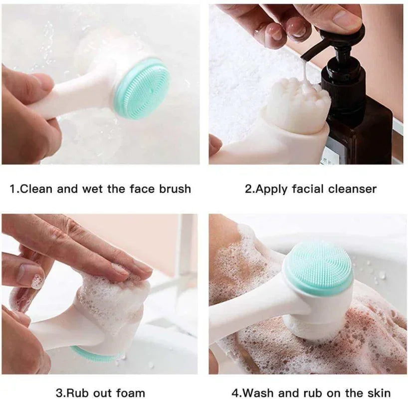 3D Silicone Manual Facial Cleansing Brush