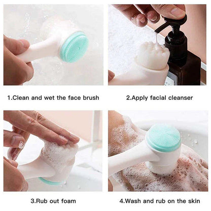 3D Silicone Manual Facial Cleansing Brush